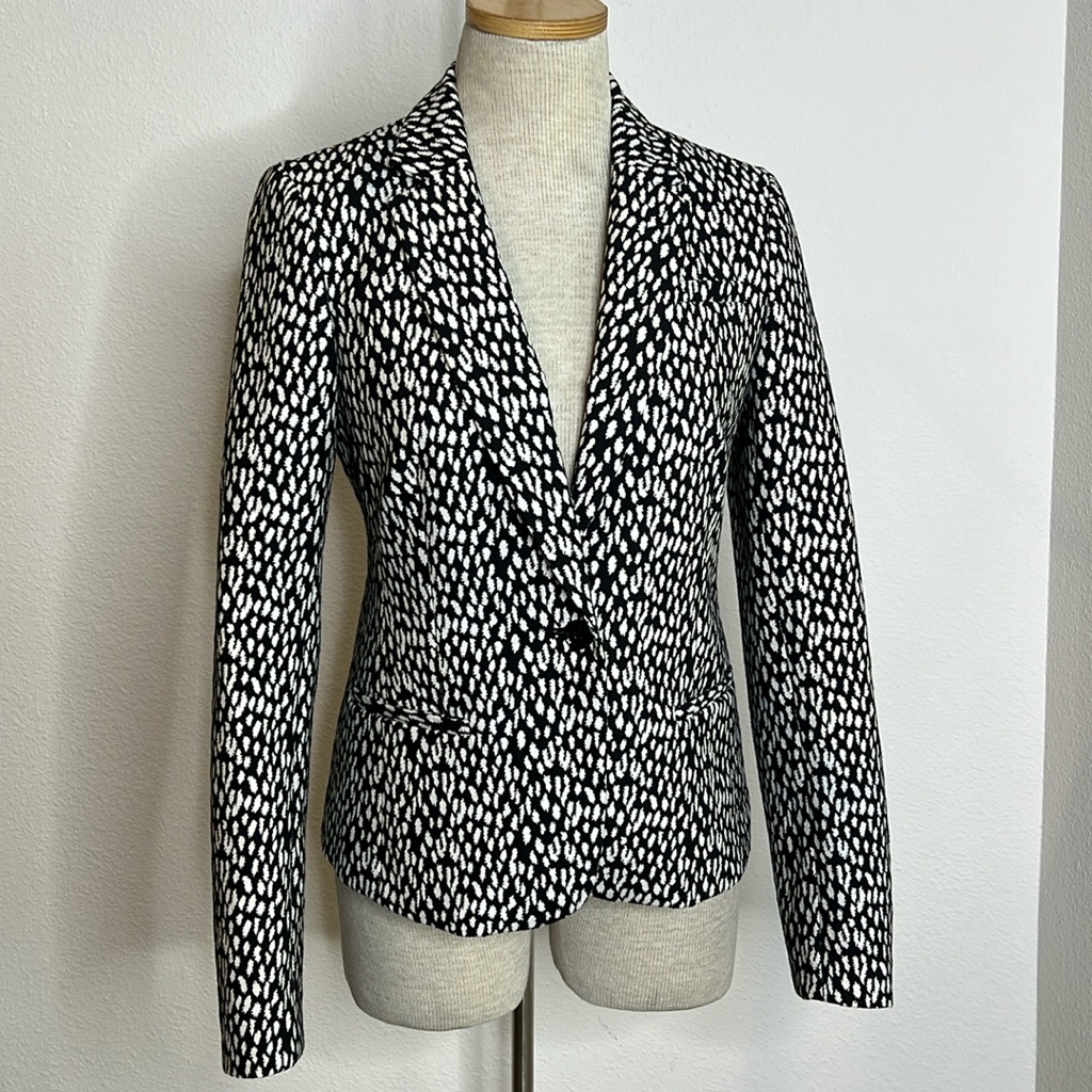Banana Republic Single Button Animal Print Blazer